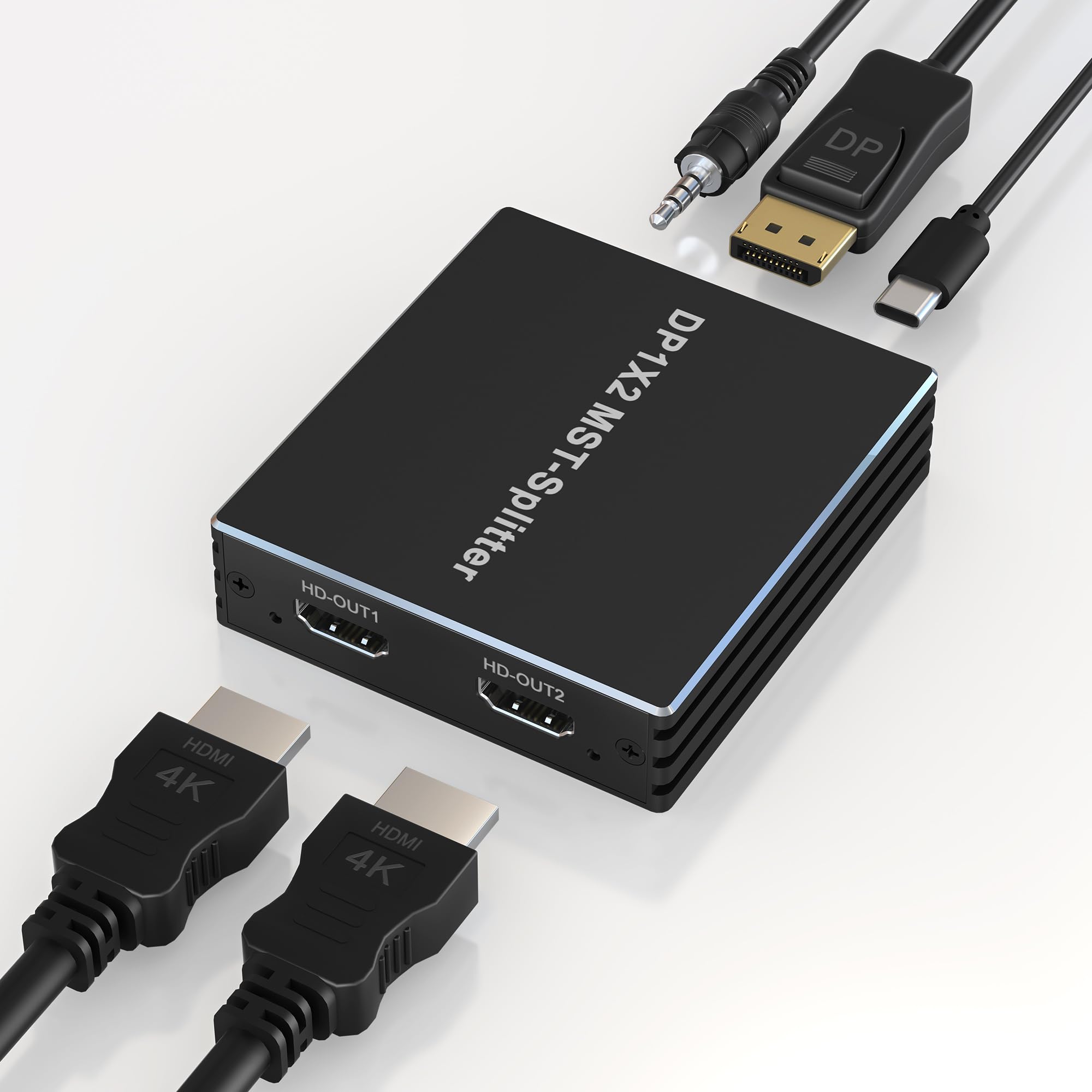 Adattatore DisplayPort a HDMI Dual - Splitter DP per monitor dual 4K @60Hz con display esteso MST 1 in 2 uscite Hub per PC, scheda grafica e altro