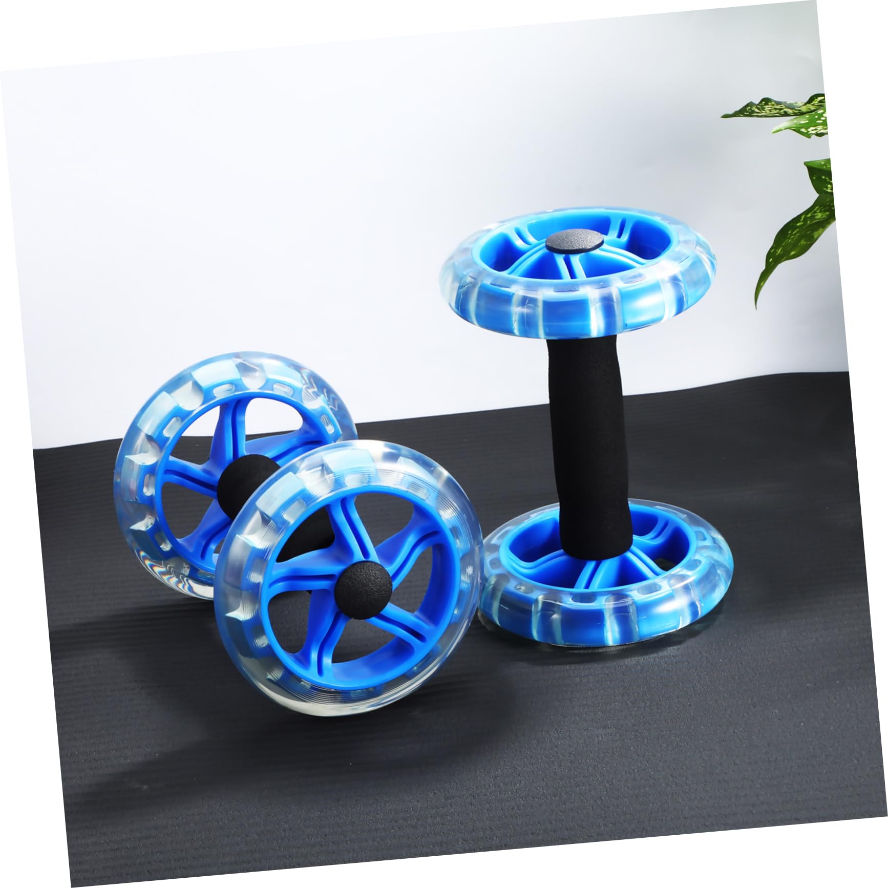 Toyvian Rueda Doble de Abdominales para Fortalecer Músculos, Diseño Ligero Ruedas Duales y Agarres Antideslizantes para Entrenamiento en Casa