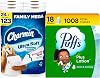 Charmin Ultra Soft Cushiony Touch Toilet Paper, 24 Family Mega Rolls  123 Regular Rolls  Puffs Plus Lotion Facial Tissue, 18 Cubes, 56 Tissues Per Box