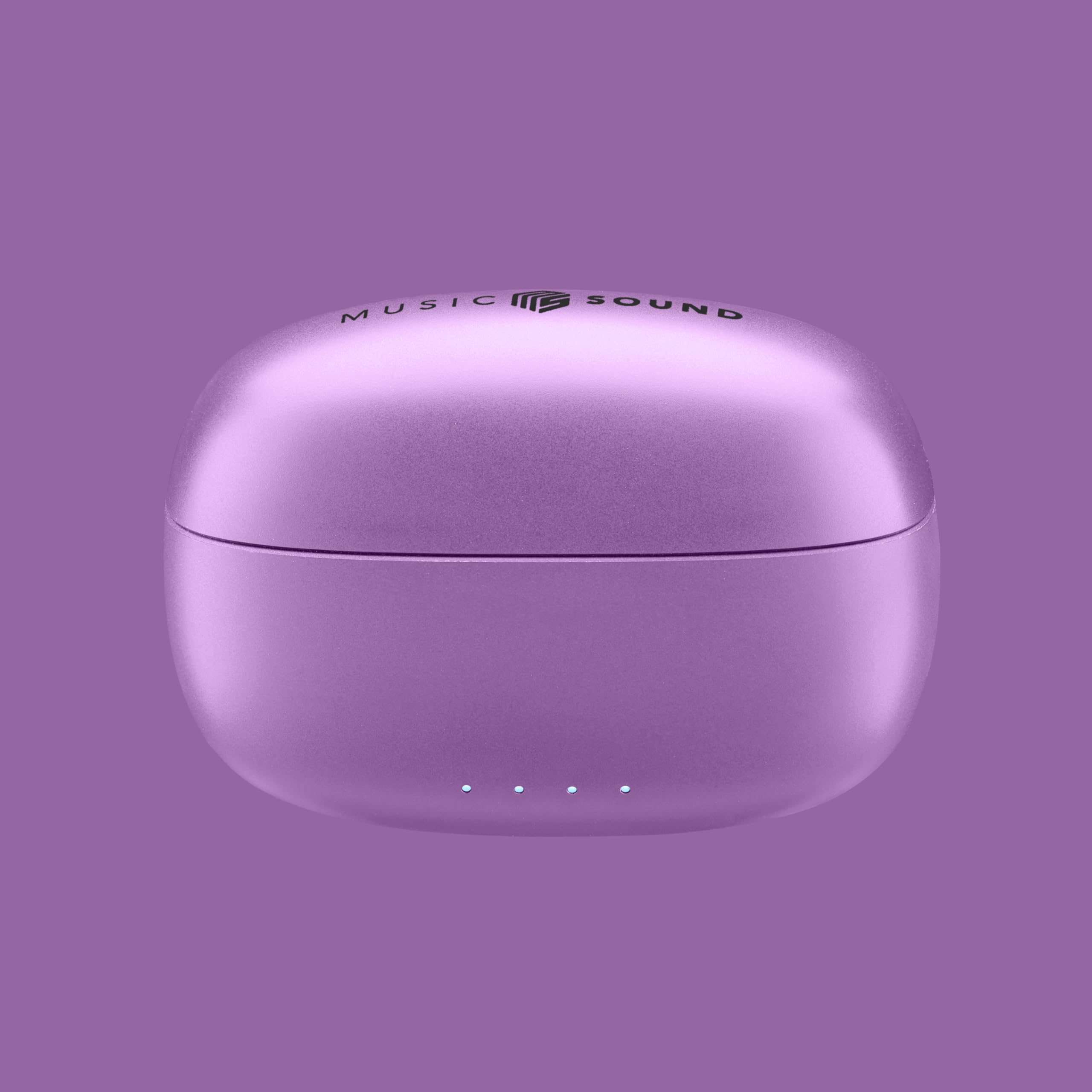 Écouteurs Intra-Auriculaires Bluetooth sans Fil Music Sound Drift avec boîtier Compact et coloré, appairage Automatique, Commandes tactiles, Jusqu’à 22 Heures d’autonomie, Lilas