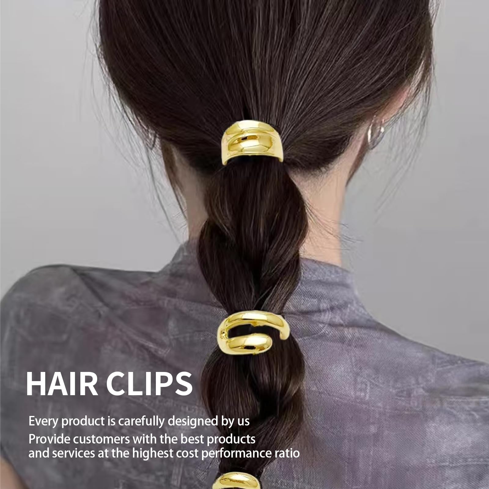 3 horquillas doradas para el pelo para mujer, pequeñas, de metal, para coletas altas, pinzas decorativas para el pelo, pinzas para el pelo con cola de pony, pinzas para el pelo francés