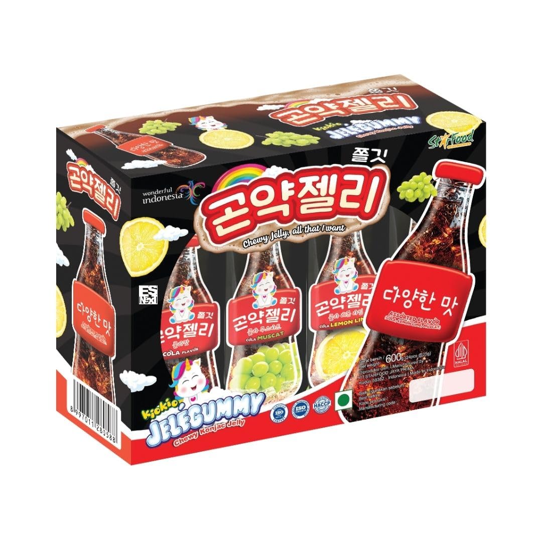 Esnext KioKio Jelegummy Chewy Konjac Jelly | Cola Jelly I Assorted Flavours (Sweet Melon, Cola, Lemon Lime) - 600g (B0D6QZVH46) Amazon Price History, Amazon Price Tracker