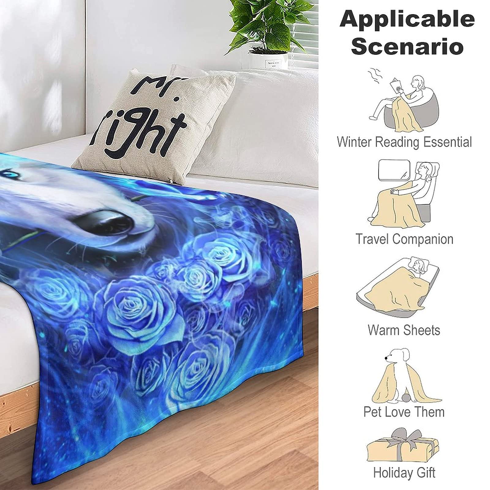 Galaxy Wolf Flanell-Überwurf – Weich, Flauschig & Warm Für Bett, Sofa & Alle Jahreszeiten, Viele Größen Erhältlich