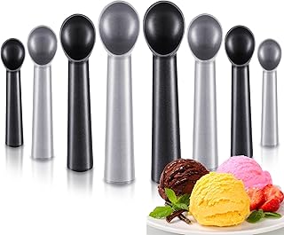 Gejoy 8 Pcs Ice Cream Scoop 7 Inch Nonstick Anti Freeze Ice Cream Scooper Aluminum Design Ice Cream Spoon for Gelatos Froz...