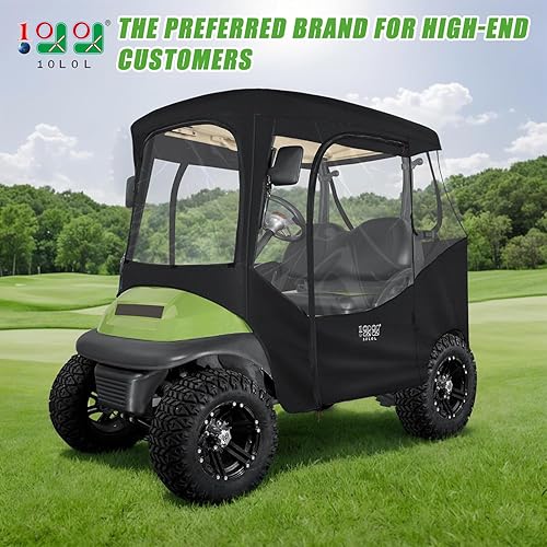 Miniatura 2 de 10L0L Caja para carrito de golf de 2 pasajeros para Club Car DS y Precedent, cubierta impermeable de 600D para lluvia, con abertura para espejo