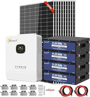 BPS-10000W Pro Solar Power System with 4500W Solar Panels, 200Ah LiFePO4 Battery, and 10KW 120/240V Hybrid Inverter for Residential and Commercial Use