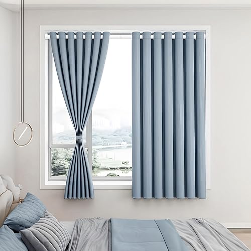 Miniatura 7 de AIZESI Barra de cortina de tensión ajustable para ventanas de 28 a 48 pulgadas, sin taladrar, 78 pulgadas de diámetro, barra de cortina blanca,