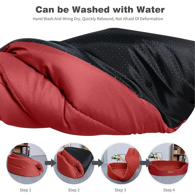 Foto 6 de 6 de PETCUTE Cama para Perros Pequeños con Cojín Reversible Extraíble,Cama Lavable para Mascotas,Cama para Gatos…