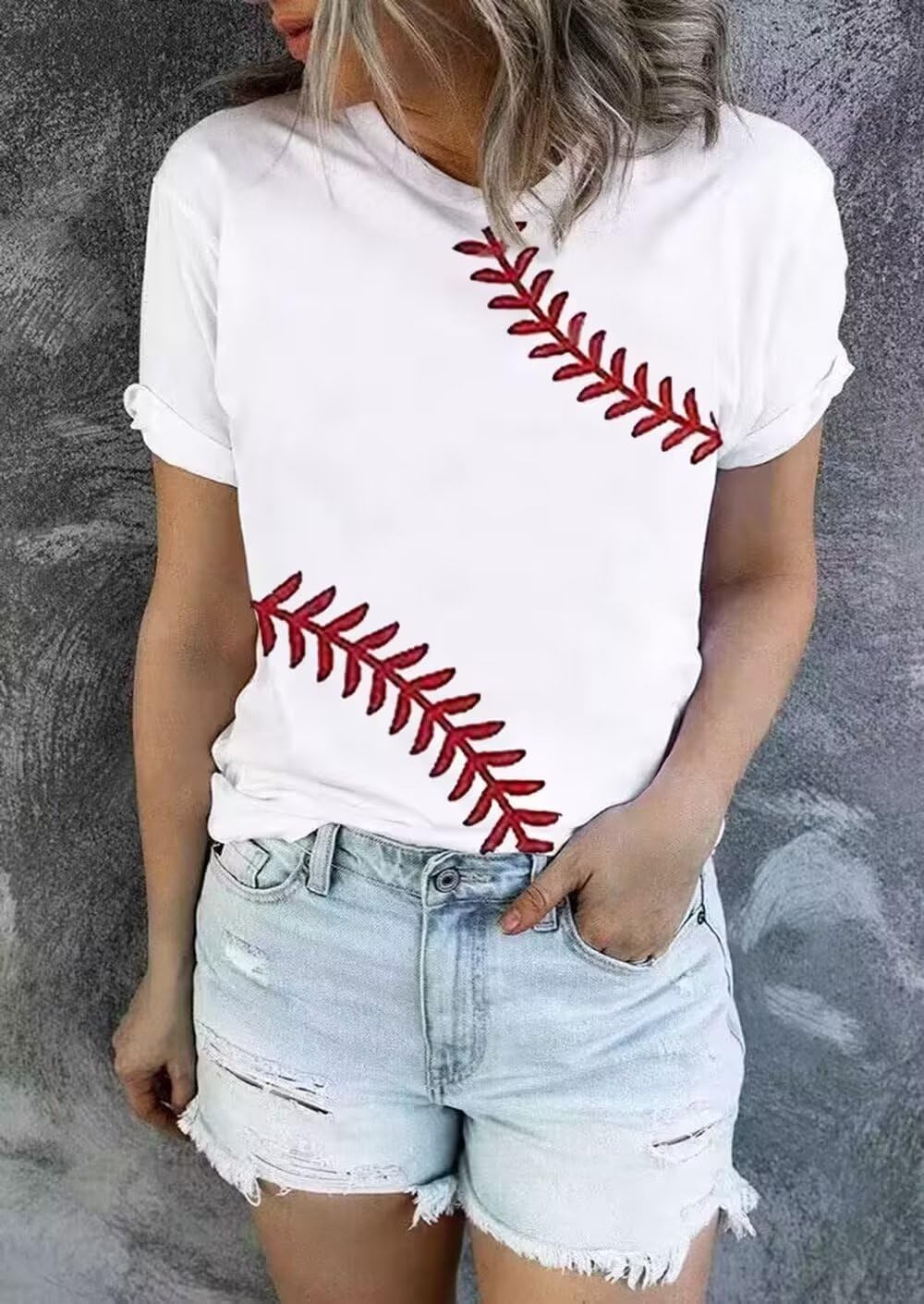 Baseball T Shirts for Women Baseball Mom Tshirt Softball Graphic Tee Tops Game Day Gifts Casual Short Sleeve Tops - Image 2