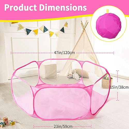 Vista 40 de STARBOLO Tienda de campaña para niños con pelotas, plegable para niños pequeños, piscina de pelotas, valla de gateo para interiores y exteriores