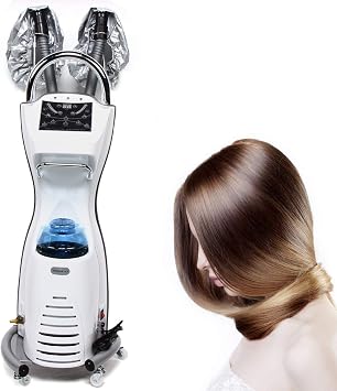 7 in 1 Professional Stand Hair Steamer Dryer, 110V Orbiting Rollerball Color Processor w/ Rolling Base, Floor Hooded Treatment Perming Machine