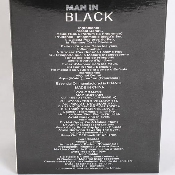MAN IN BLACK Mens Perfume Eau de Parfum Fruity Sweet Woody Masculine Scent 100ml / 3.4 fl oz