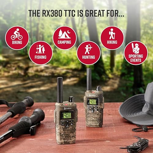 Miniatura 5 de Cobra RX380TTC Walkie Talkies para adultos, recargable, 40 canales preestablecidos, juego de radio bidireccional de largo alcance de 32 millas