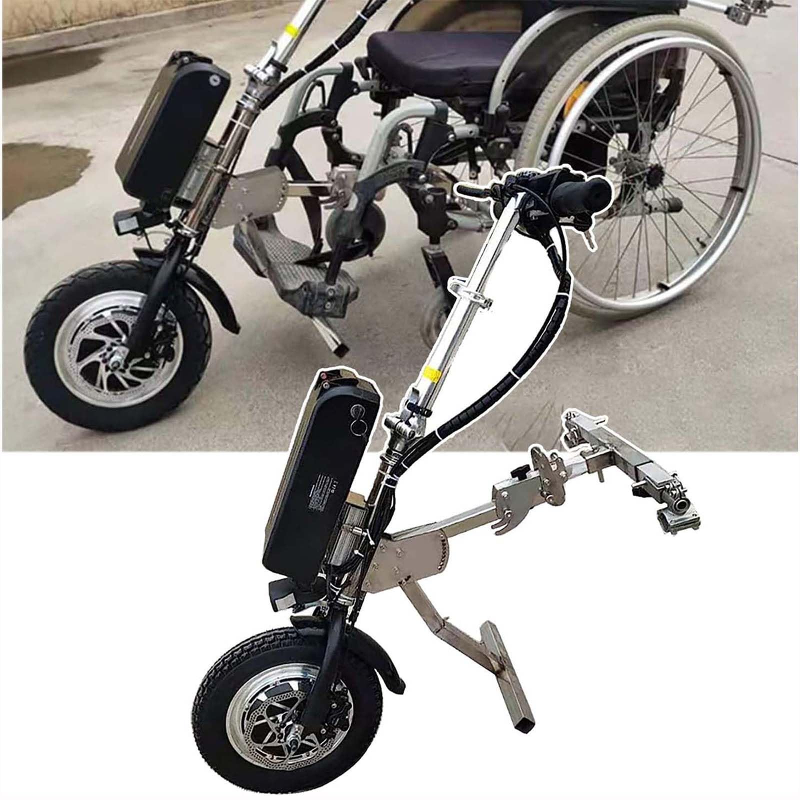 Dispositivo Traino Carrozzina, (Manuale → Elettrico), Handbike Elettrica, Trazione Anteriore per Handbike, Autonomia 60/70 Km, 3 velocità,A,17ah