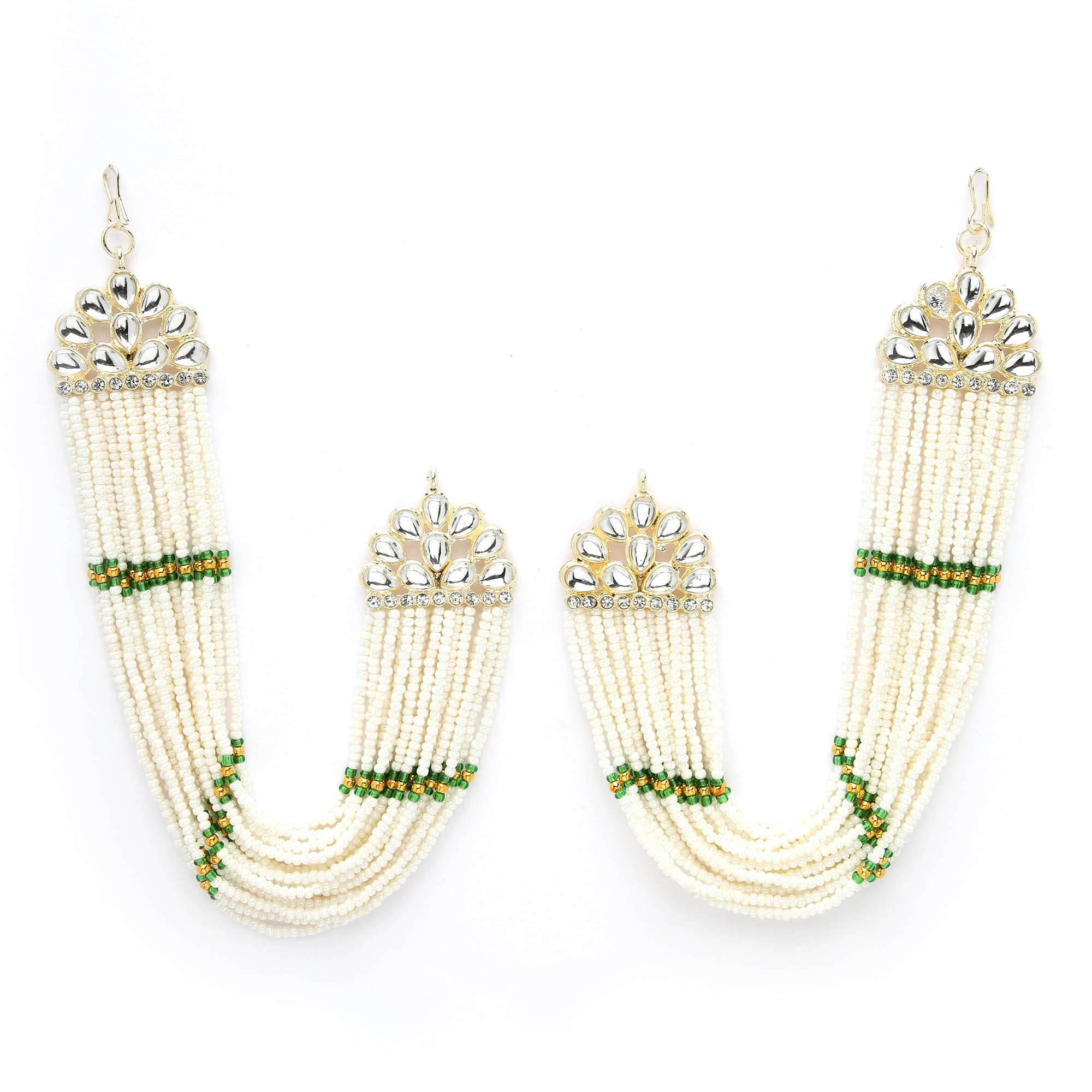 See full amazon price history chart for ZENEME Womens Golden 18 K Gold Plated Long Hair Chain Multi Strand Ear Chain Embellished With Pearl For Women and Girls (Green) ZENEME Womens Golden 18 K Gold Plated Long Hair Chain Multi Strand Ear Chain Embellished With Pearl For Women and Girls (Green) (B0D6W9359Q) Amazon Price History, Amazon Price Tracker