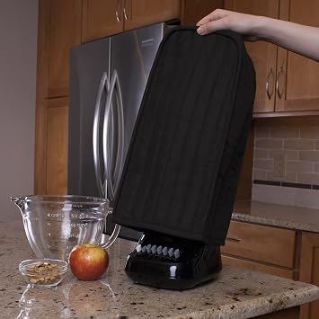 Black Solid Color Quilted Blender Appliance Cover