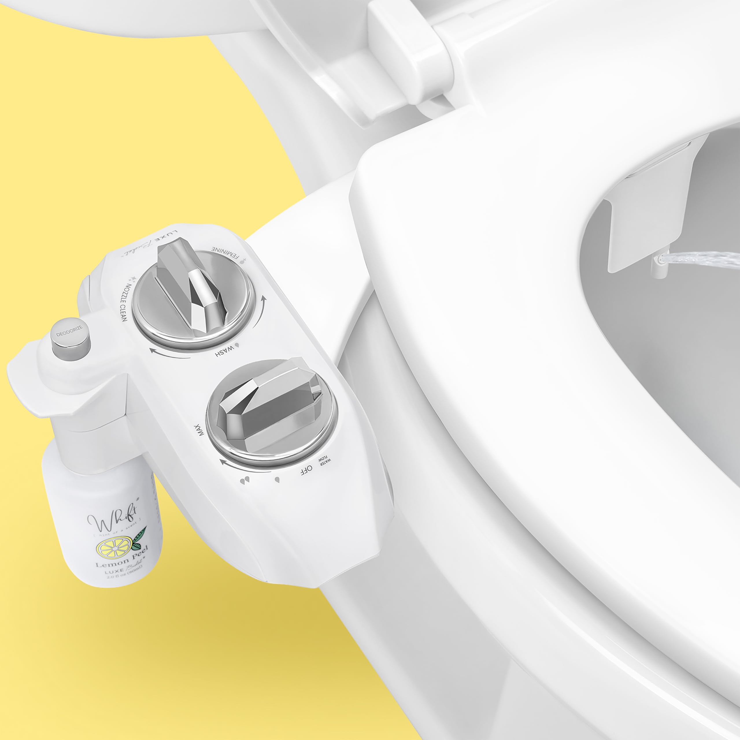 LUXE Bidet WHIFT 185 Bidet - Deodorizing EZ-Lift Bidet Attachment, Chrome