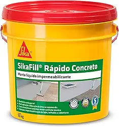 Sika - Impermeabilizante líquido - SikaFill Rápido Cinza Concreto – Borracha Liquida- Fácil de aplicar - Balde 15Kg