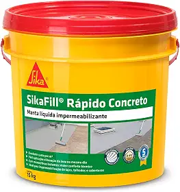 Sika - Impermeabilizante líquido - SikaFill Rápido Cinza Concreto – Borracha Liquida- Fácil de aplicar - Balde 15Kg