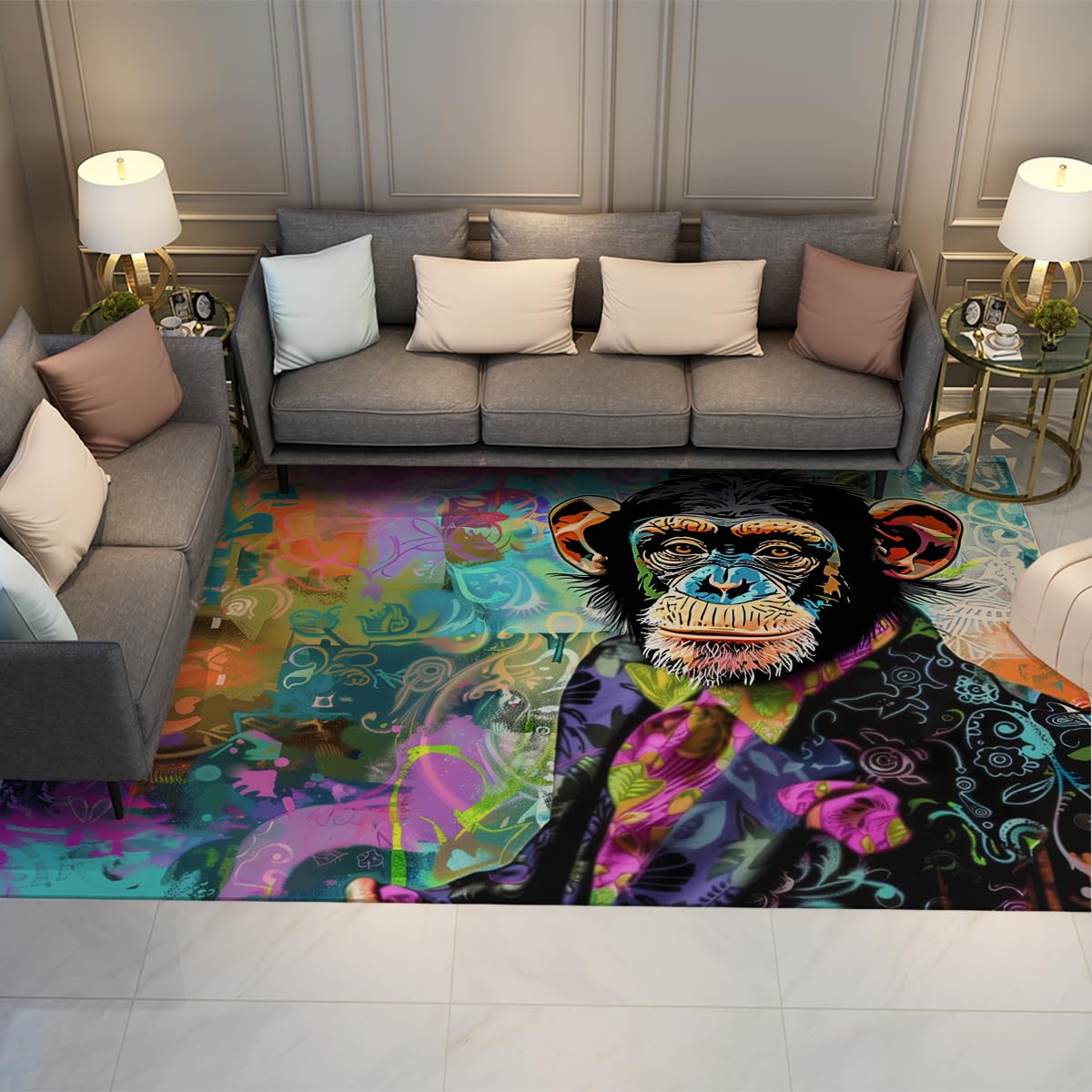 Art print tapis moderne pour illuminer votre salon et chambre