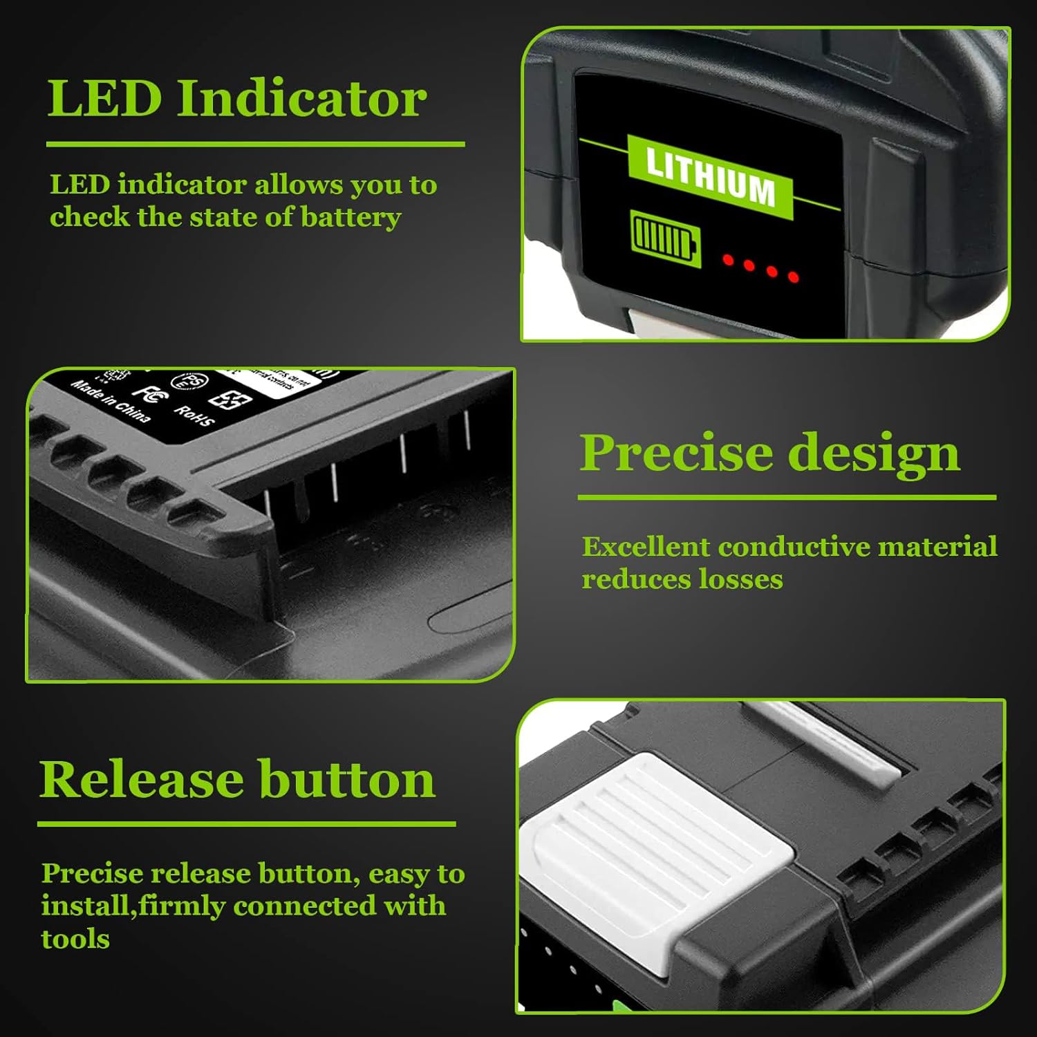 1 Pack 8.0Ah Replace for Ryobi 40V Battery Compatible with Ryobi Battery 40V OP4060 OP4015 OP4026 OP40201 OP40261 OP4030 OP4040 OP40401 OP4050 OP40501 Tools, Not Suitable for Snow Blowers (1PC)