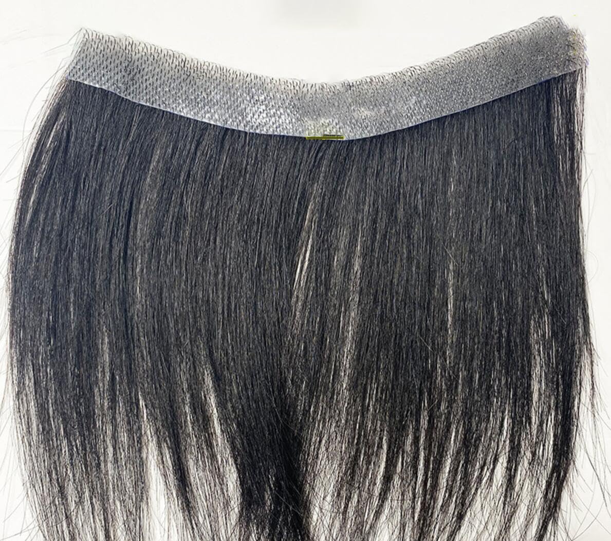 Men's Forehead Hairline Toupee, Straight in Human Hair 5.9" V D M Shape Hair Extension Invisable PU Think Skin Hairline Toppers Replacement,Black,V shape 1.5x16cm