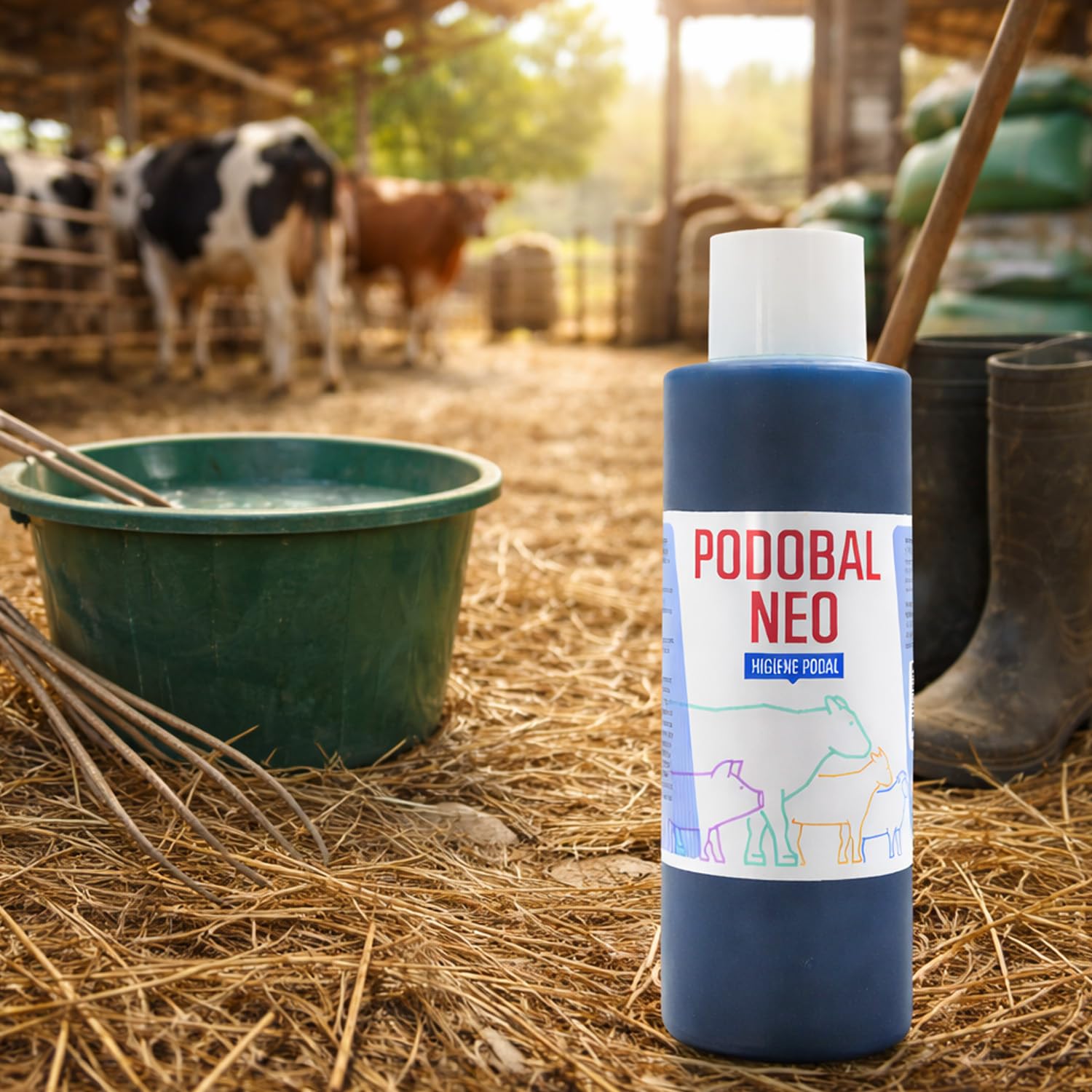 LABORATORIOS PINO Podobal Neo Higiene Podal para Ganado – Programa Preventivo de Cuidado de Pezuñas – Uso en Baños Podales – Envase 1 L