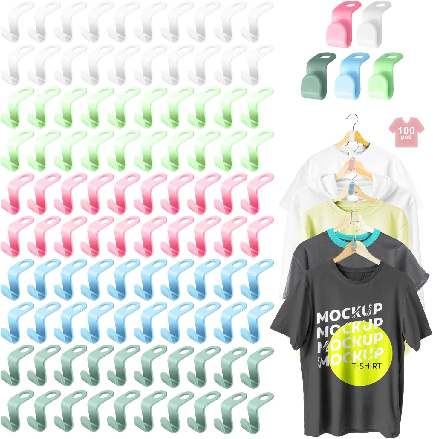 Hanger Hooks Clothes Hanger Connector Hooks 100Pcs Space Saving Hanger Hooks Heavy Duty Cascading Hanger Extender Hooks for Closet Organizer Magic Multipurpose Hanger Hooks for Closet Wardrobe