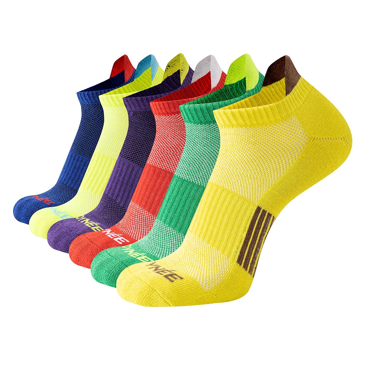 JOYNÉE Calcetines deportivos para hombre, de corte bajo, transpirables, cómodos, para deportes, paquete de 6