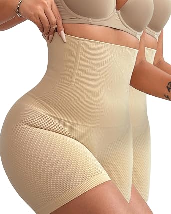Tummy Control High Waisted Shapewear Shorts - Body Shaper Girdle for Women