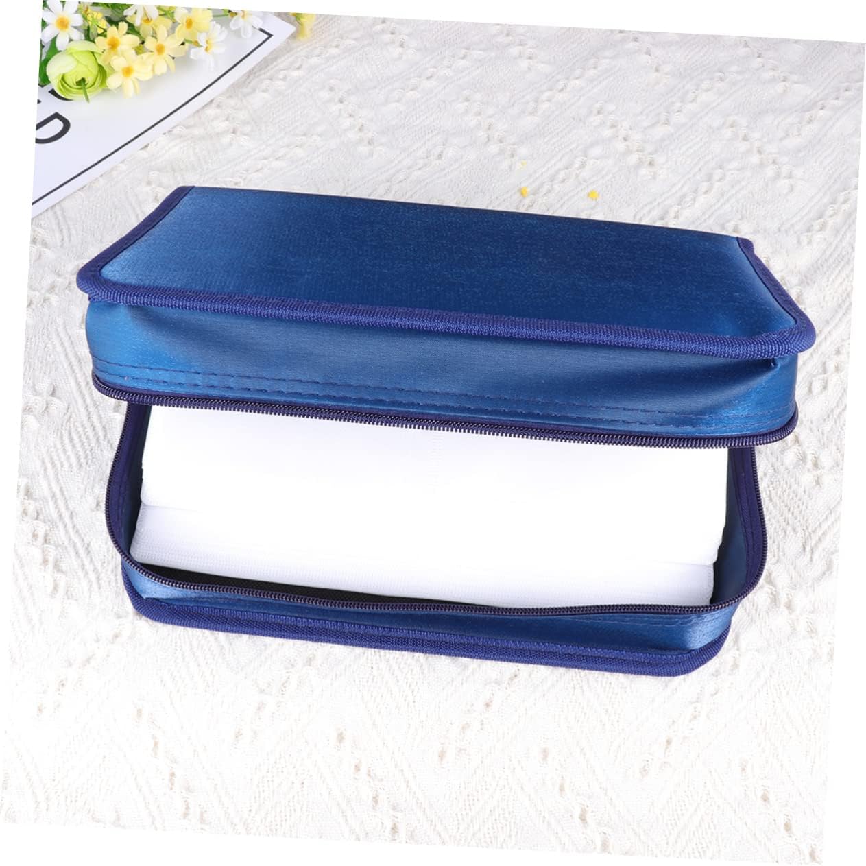 MAGICLULU Handheld CD Bag 128 Pieces Mercerized Cloth Wear Resistant Blue image 5