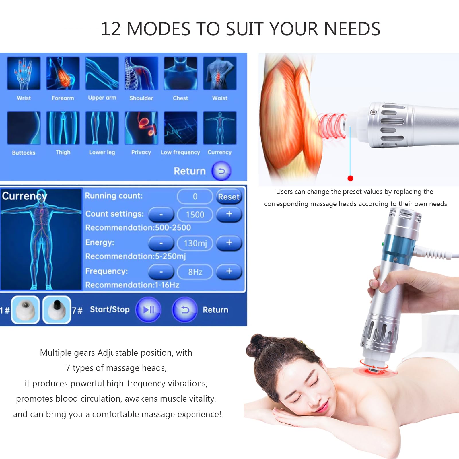Máquina de Ondas de Choque para Terapia Portátil, Dispositivo de Fisioterapia para Disfunción Eréctil y Relajación Muscular
