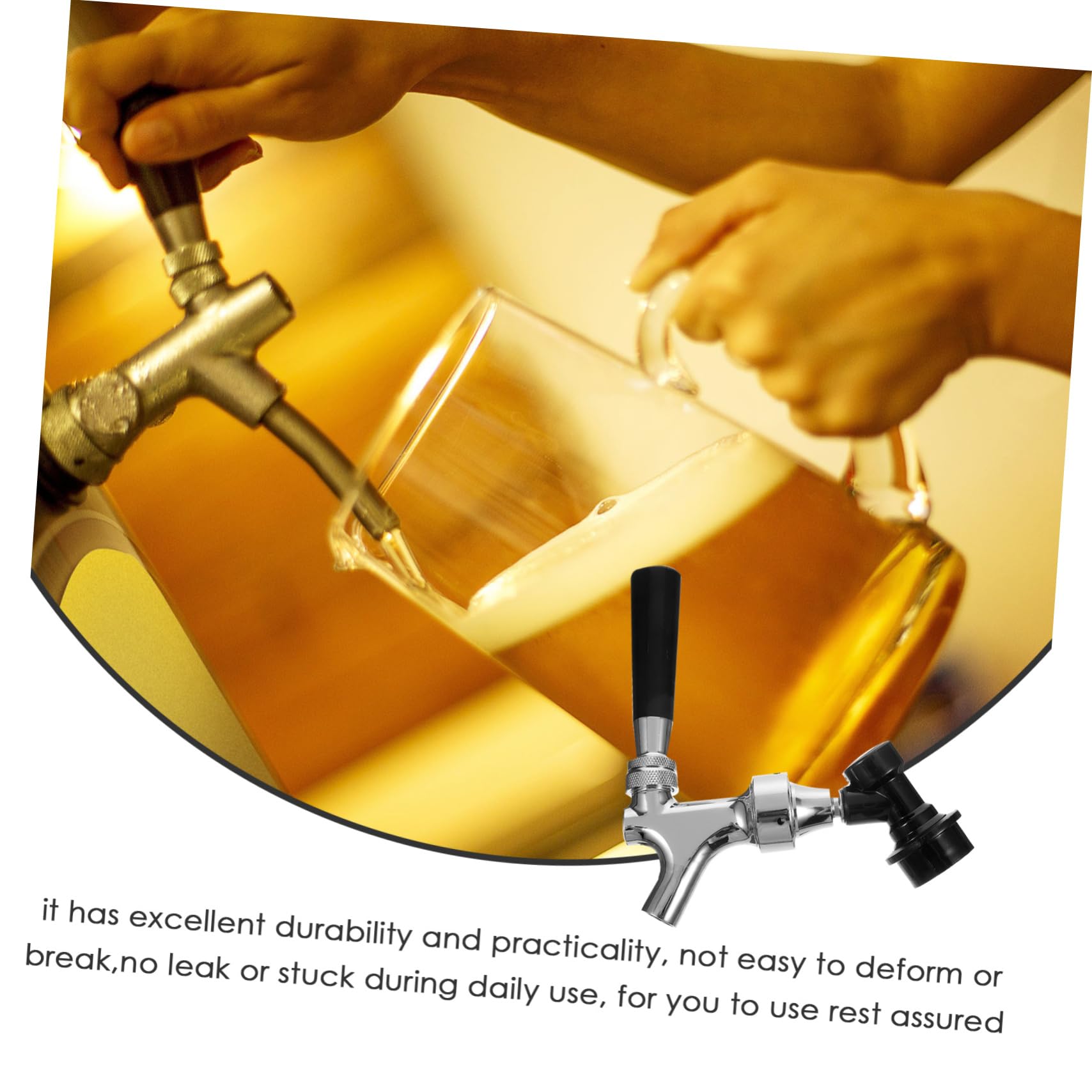 BESTYASH Grifo De Cerveza De Acero Inoxidable con Bola De Bloqueo Grifo De Barril para Dispensador De Cerveza Casera para Usar Fiestas