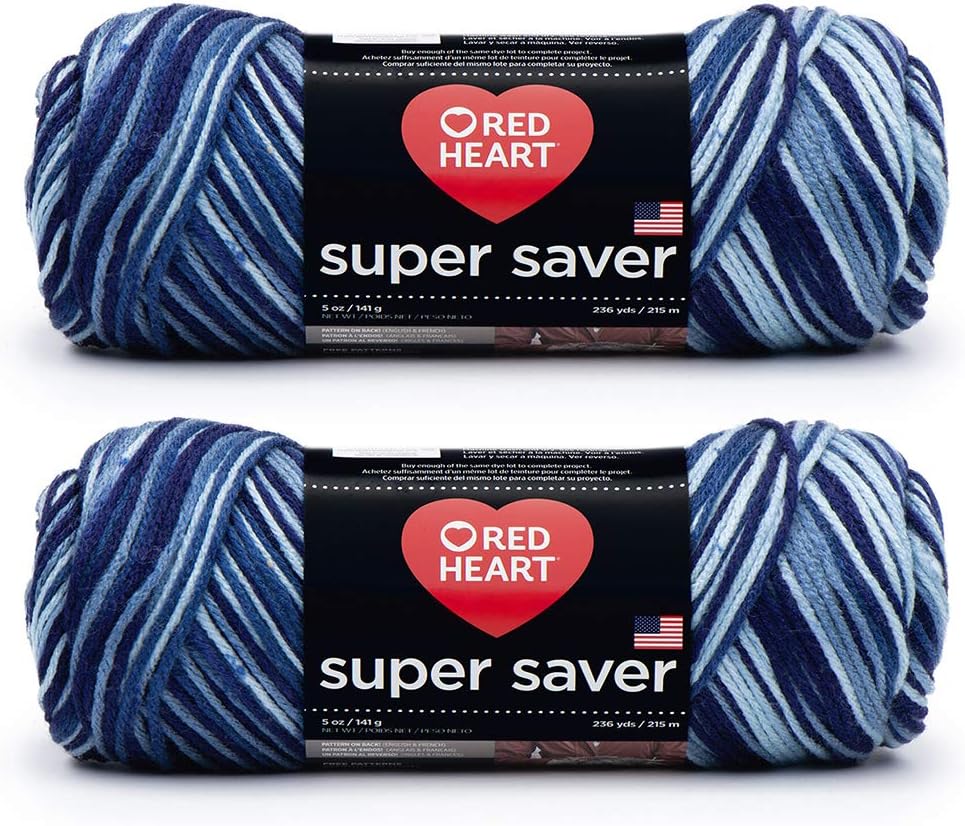 Bulk Buy: Red Heart Super Saver (2-Pack) (Shaded Dusk, 5 oz Each Skein)