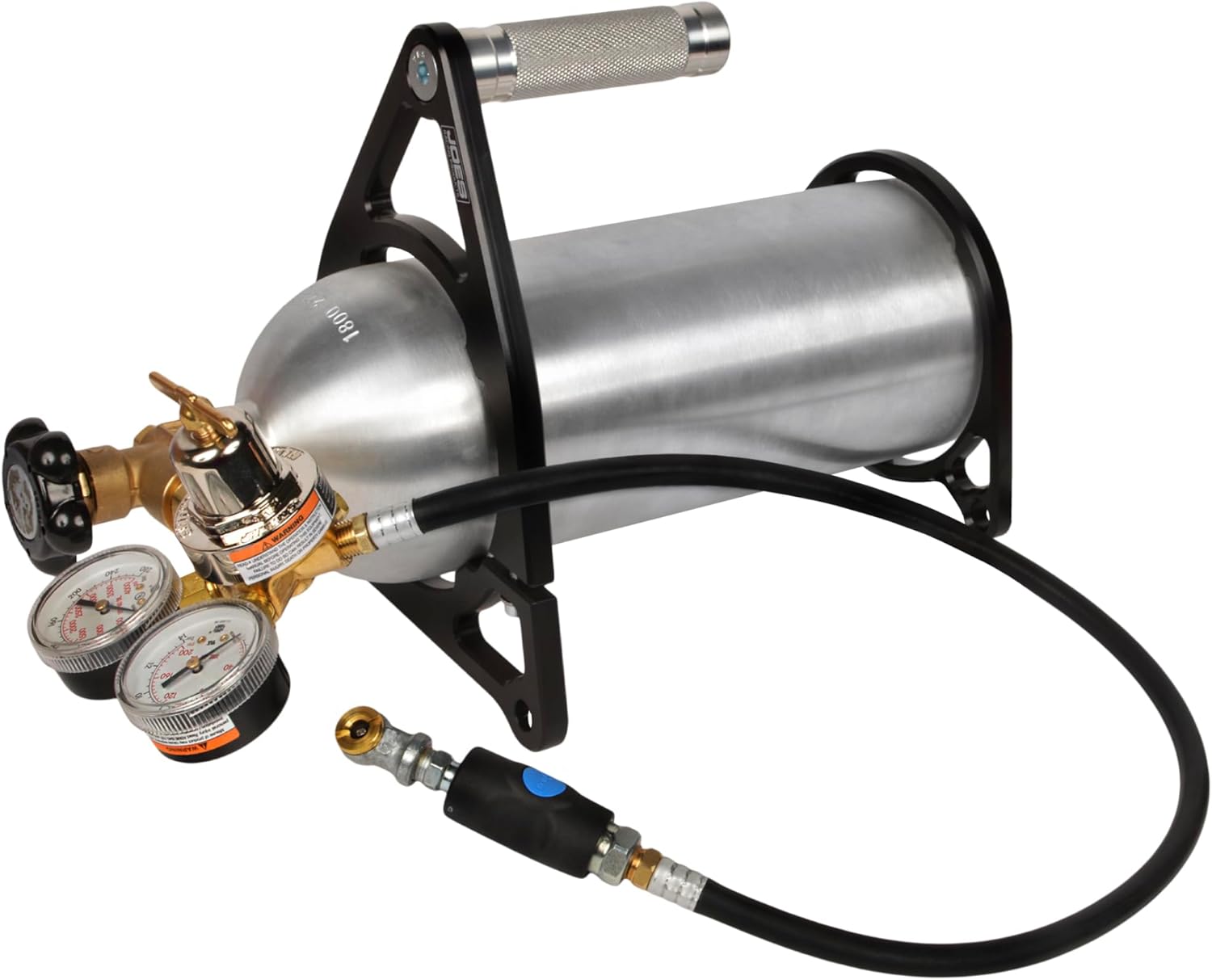 Joe Racing Products Compressed Nitrogen Tank, Portable, 1800 psi, Regulator/Gauge/Bracket/Hose Included, Aluminum, Natural, Kit