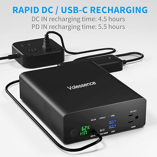 Miniatura 6 de Banco de energía portátil con salida de CA de 130 W, batería recargable de polímero de litio de reserva 80000mAh296Wh de alta capacidad con salida