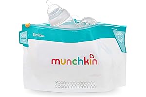 Munchkin® Sterilize® Microwave Bottle Steam Sterilizer Bags - 30 Uses/Bag, 6 Pack