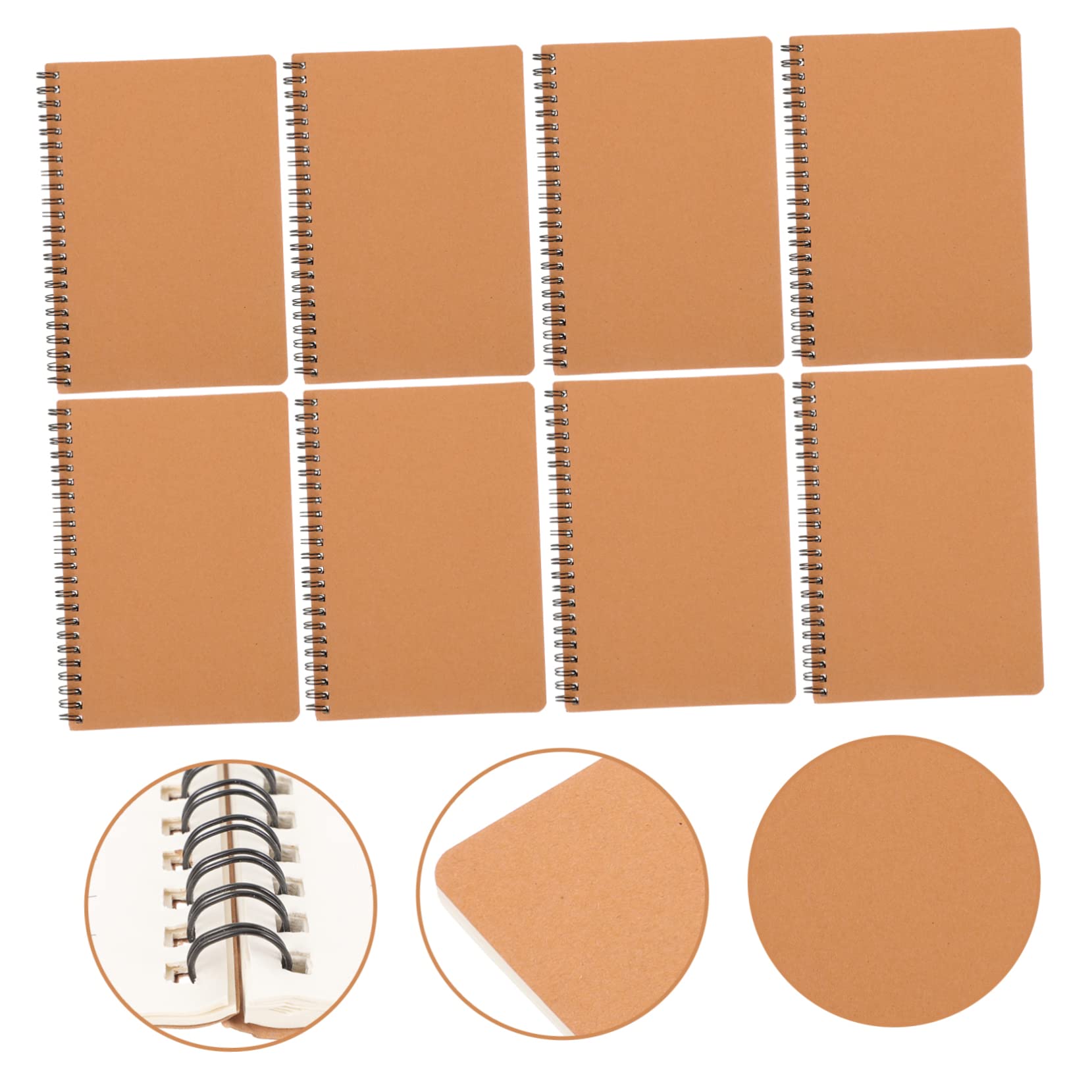 Artibetter Notizbuch Dickes Leeren A5 Spiralnotizbuch Seiten mit Beige aus Papier 10 Stück für Tagebuchschreiben und Skizzieren
