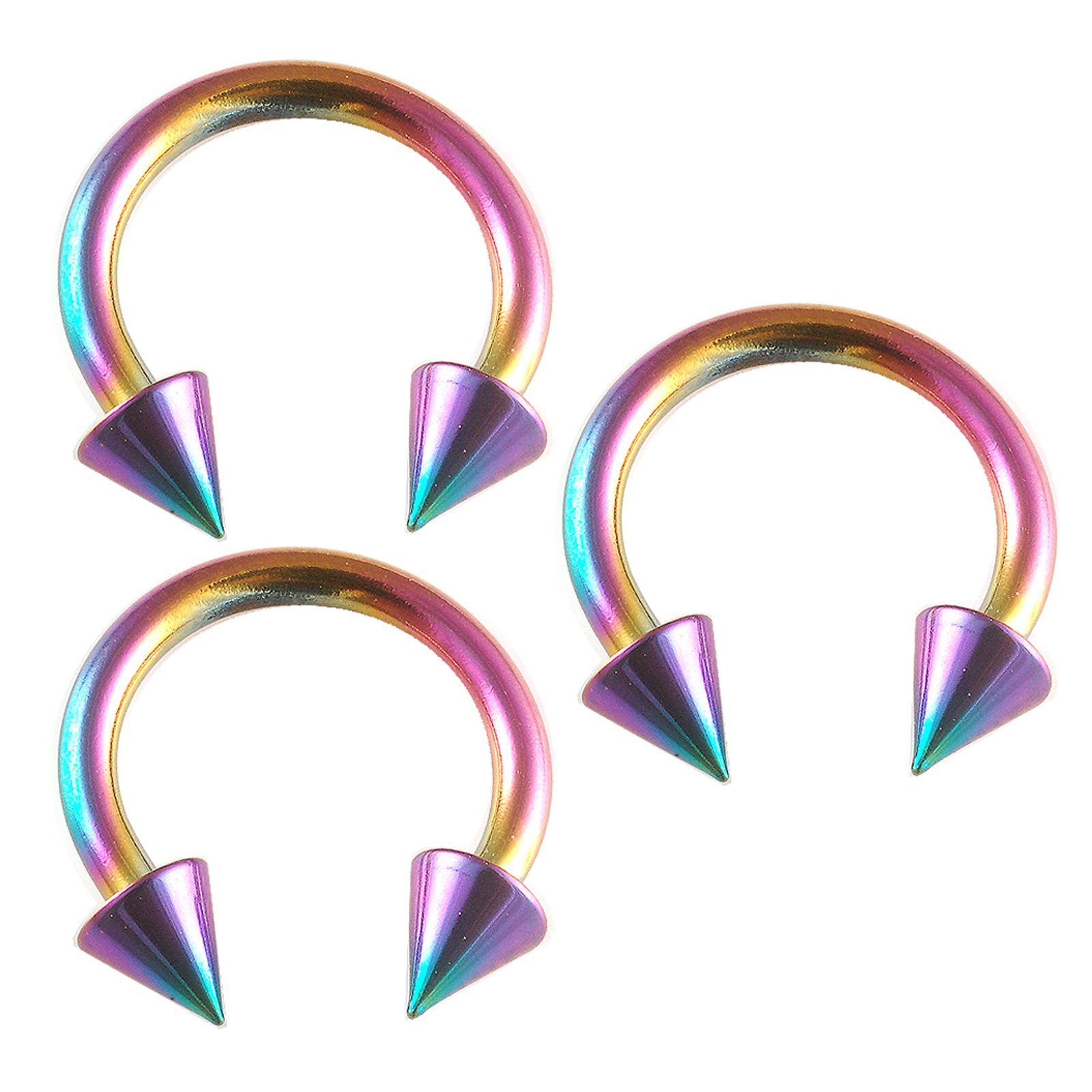 14g 14 gauge 3/8 surgical steel circular barbell bulk eyebrow bar lip tragus horseshoe rings lot Piercing 3pcs