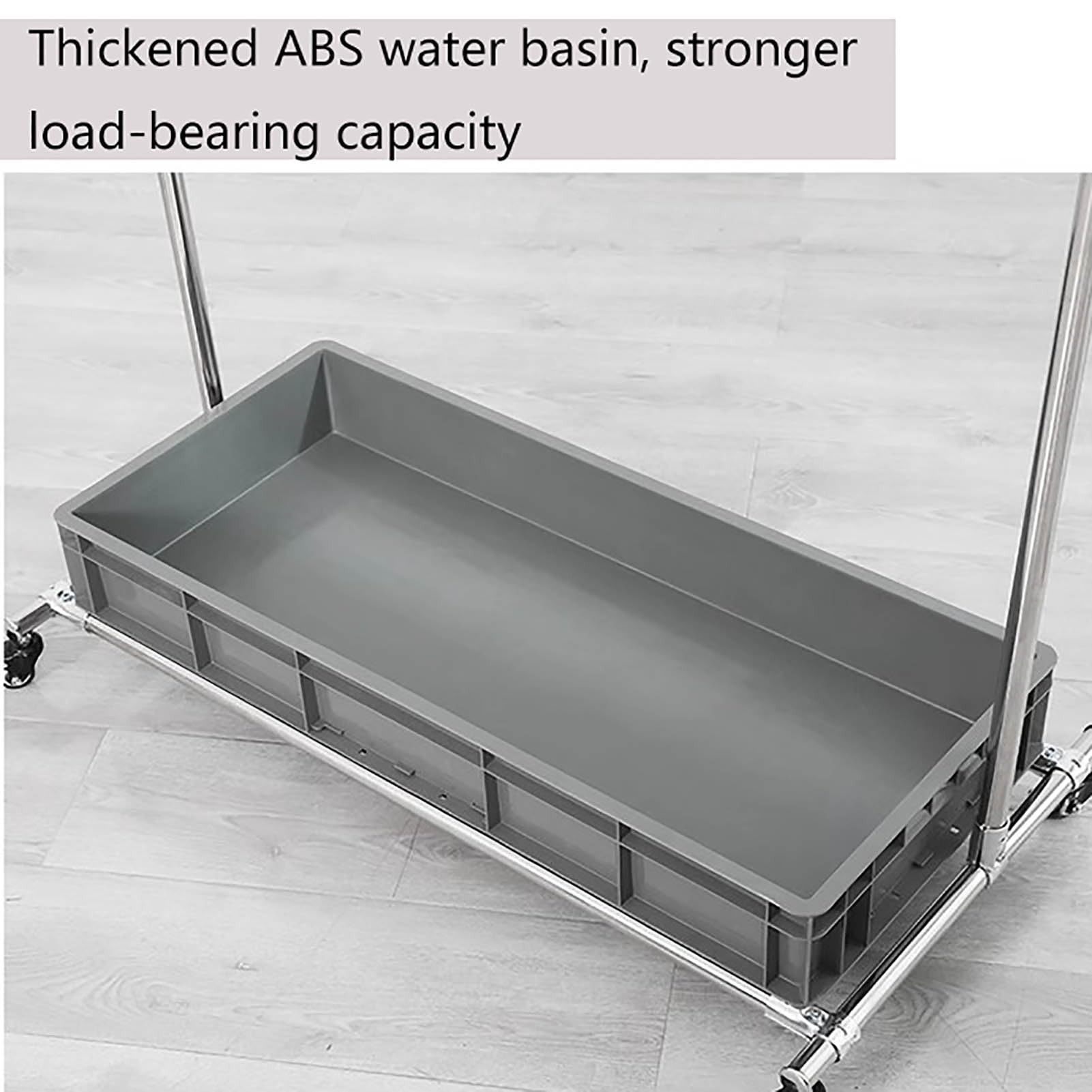 Soporte móvil para fregonas y escobas de acero inoxidable, práctico soporte para fregonas y escobas de acero inoxidable, soporte de herramientas de limpieza y organización (110 cm)