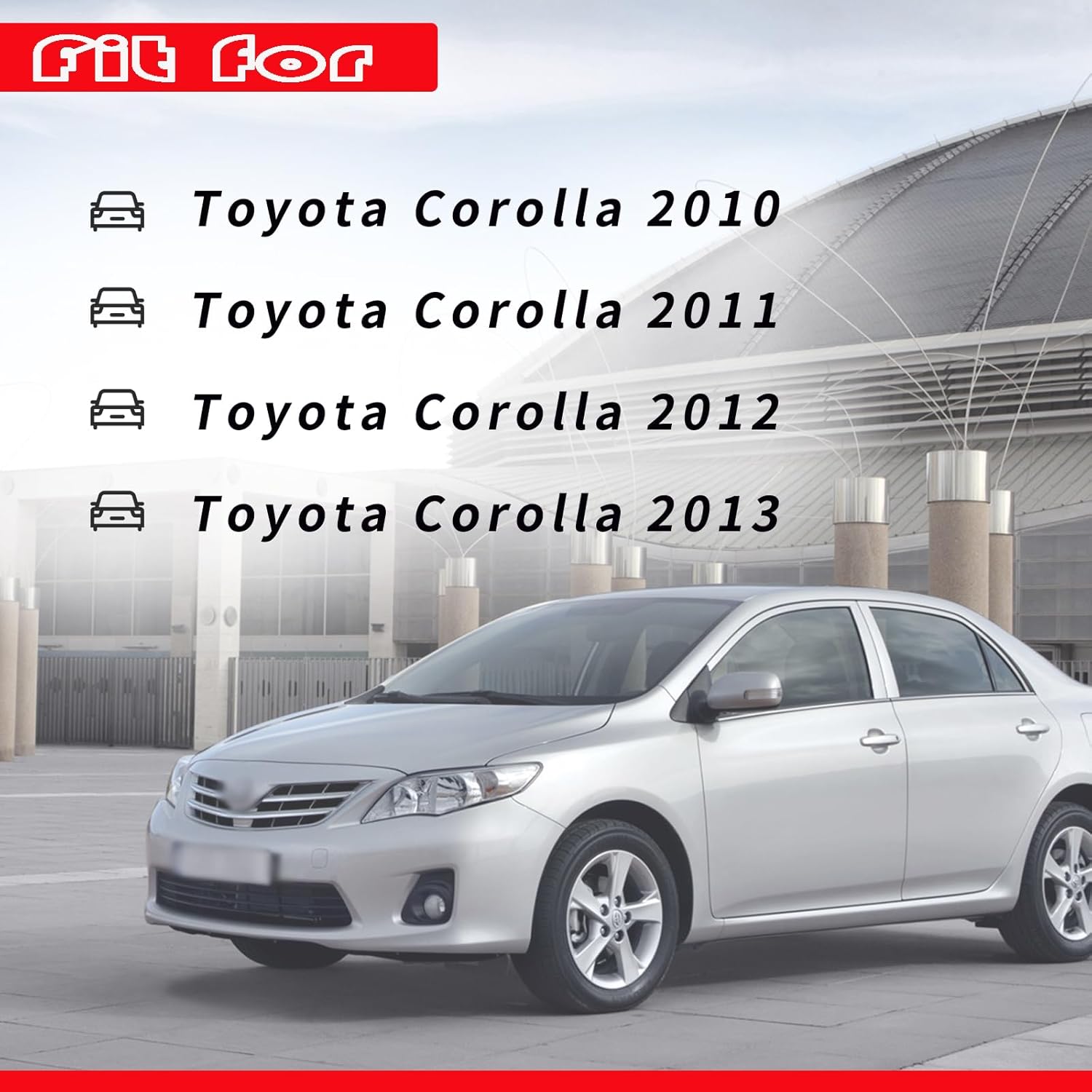 Left & Right Lower Side Central Dashboard Cover Strip Trim 55432-02220 55433-02140 Compatible with Toyota Corolla 2010 2011 2012 2013 Dash Board Panel Strips