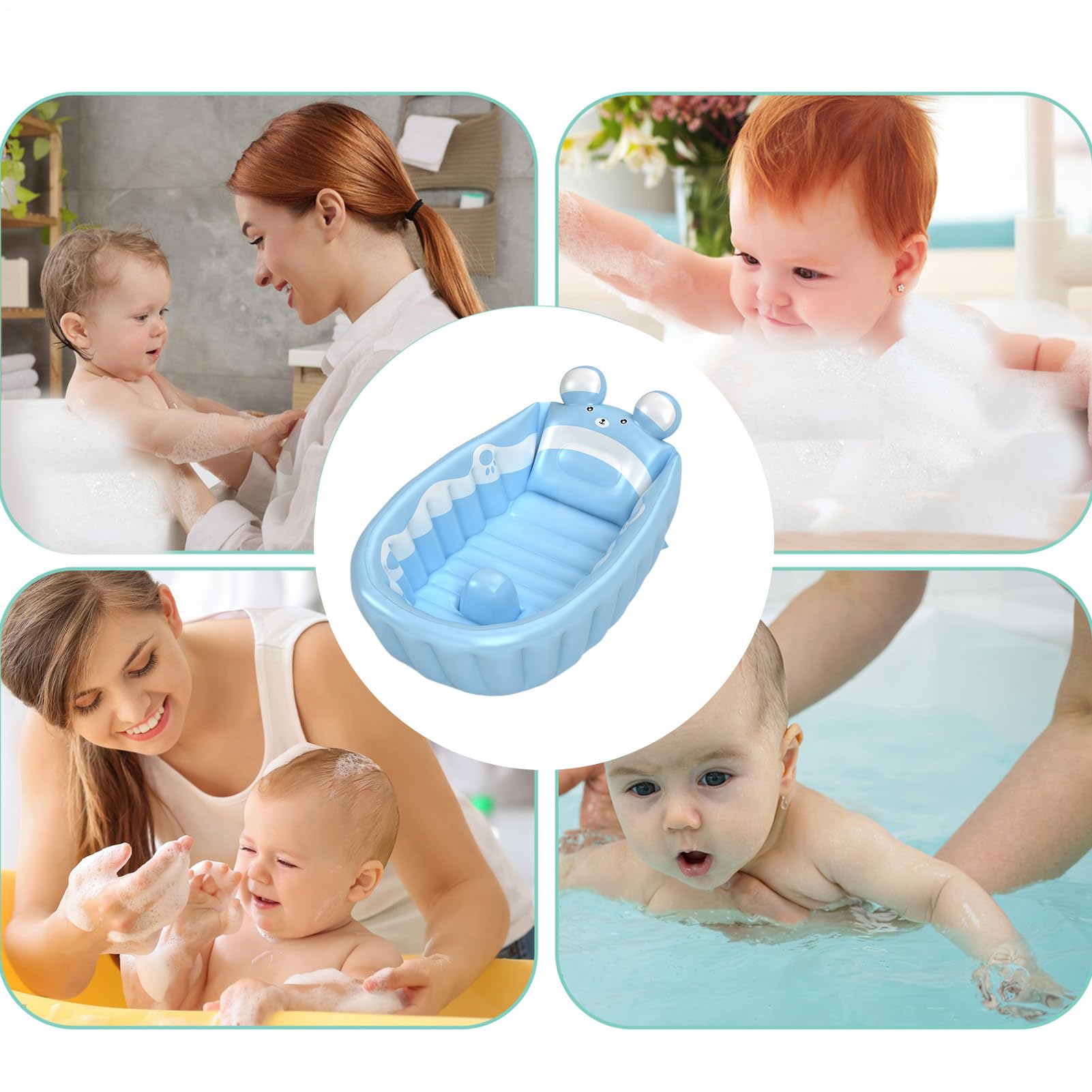 Vasca da bagno gonfiabile, vasca gonfiabile per bambini Vasca da bambino | Basino doccia pieghevole, piscina non slip per ragazzi per bambini bambini