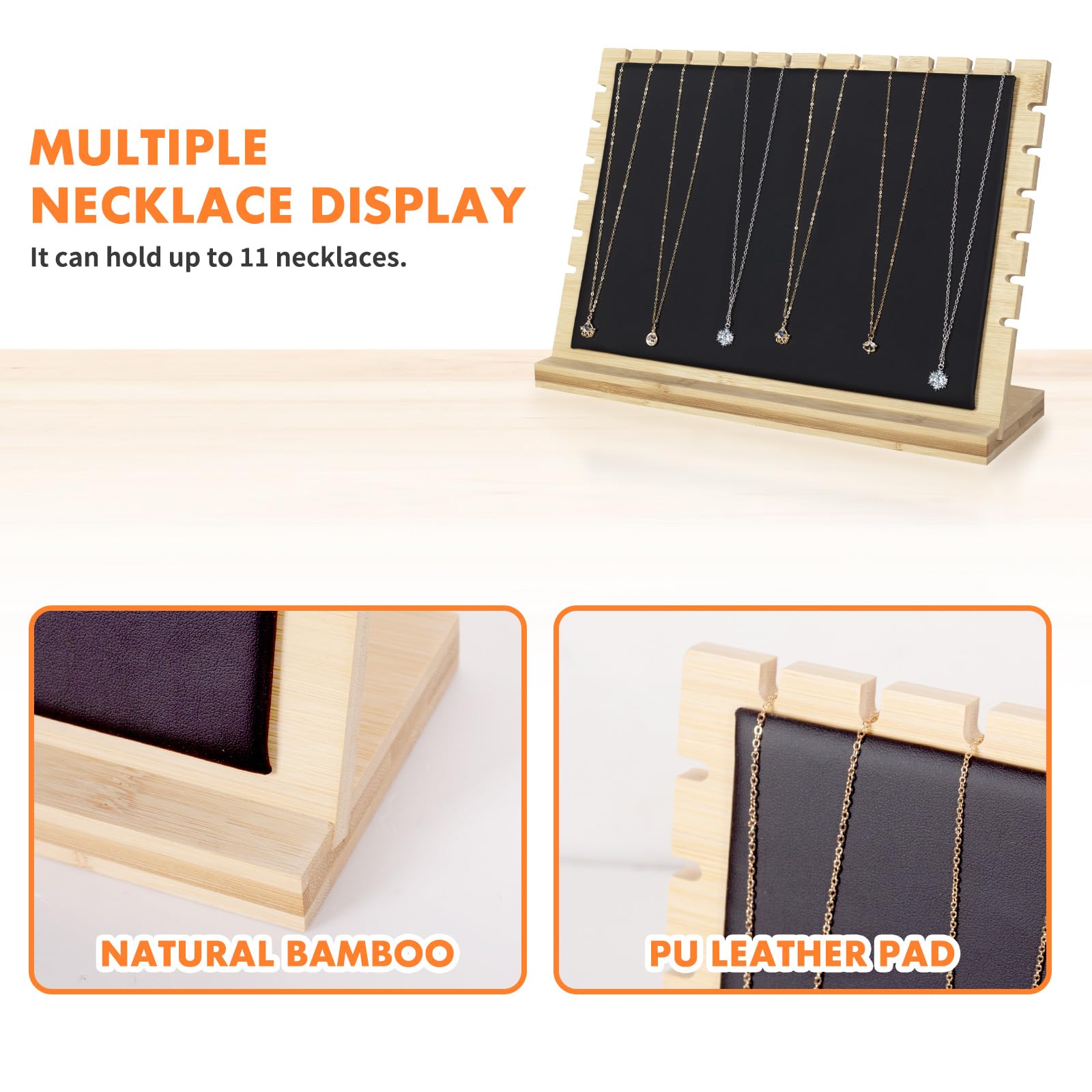 Rangement Bijoux Justsoso Présentoir à Bijoux En Bambou Pour Collier En Bois Rangement Boucle D'oreille