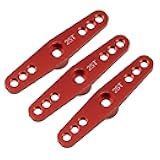 3Pack ShareGoo Aluminum Alloy 25T Servo Horn Double Arm Steering Arms Compatible with Futaba Savox Power HD HSP MG995 Servos Motor 1/8 1/10 RC Car Buggies (Red)