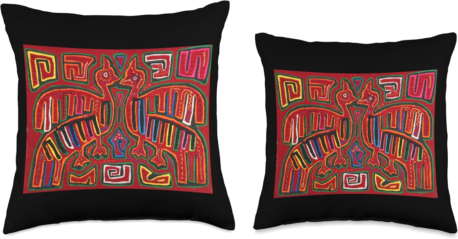 Panamanian Mola Collection From Kulawind Throw Pillow