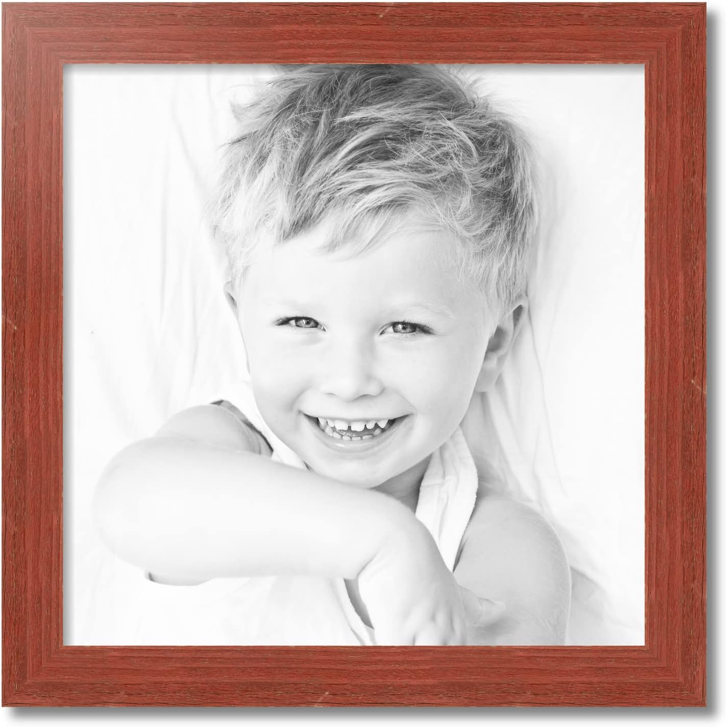 ArtToFrames 24x24 inch Real Reclaimed Red Barnwood 2.5 Inch Wood Picture Frame, WOMRFB-250-BRD-24x24