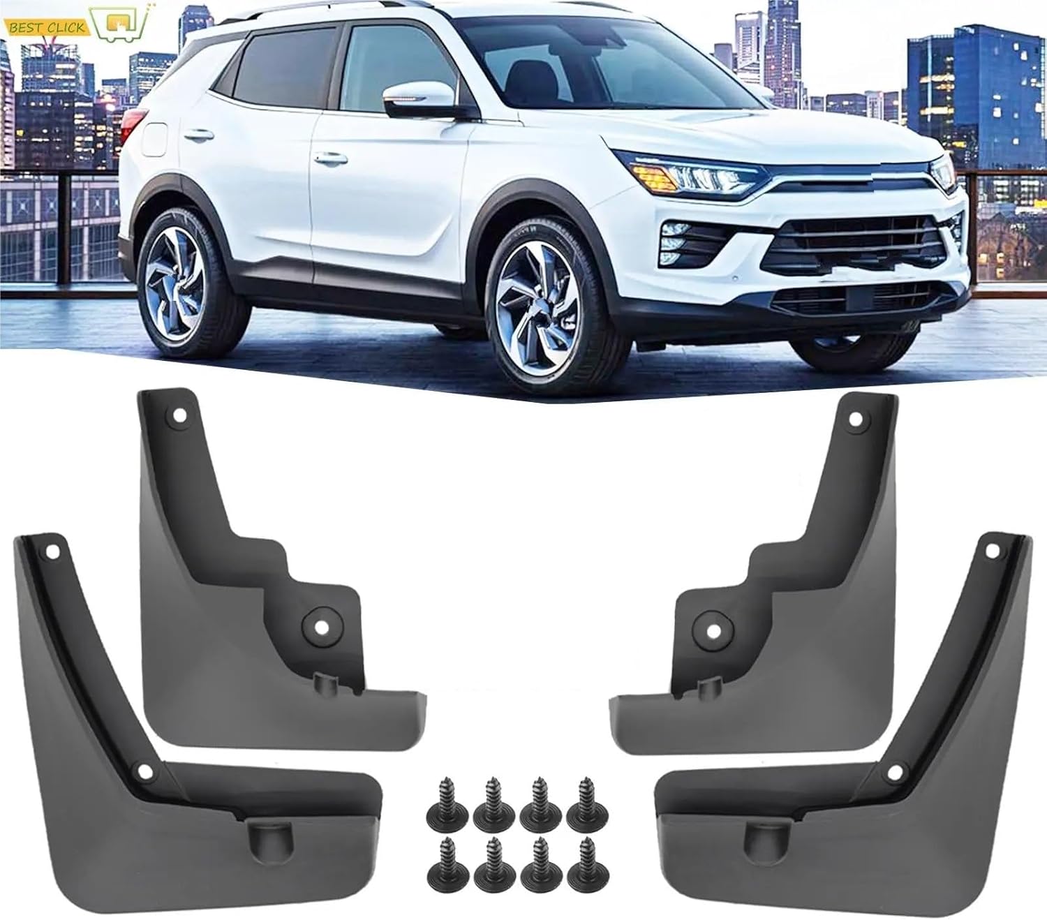 泥除け車 双龍用コランド C300 2019-2021 フロントリアマッドフラップスプラッシュガードフェンダーホイール Protec