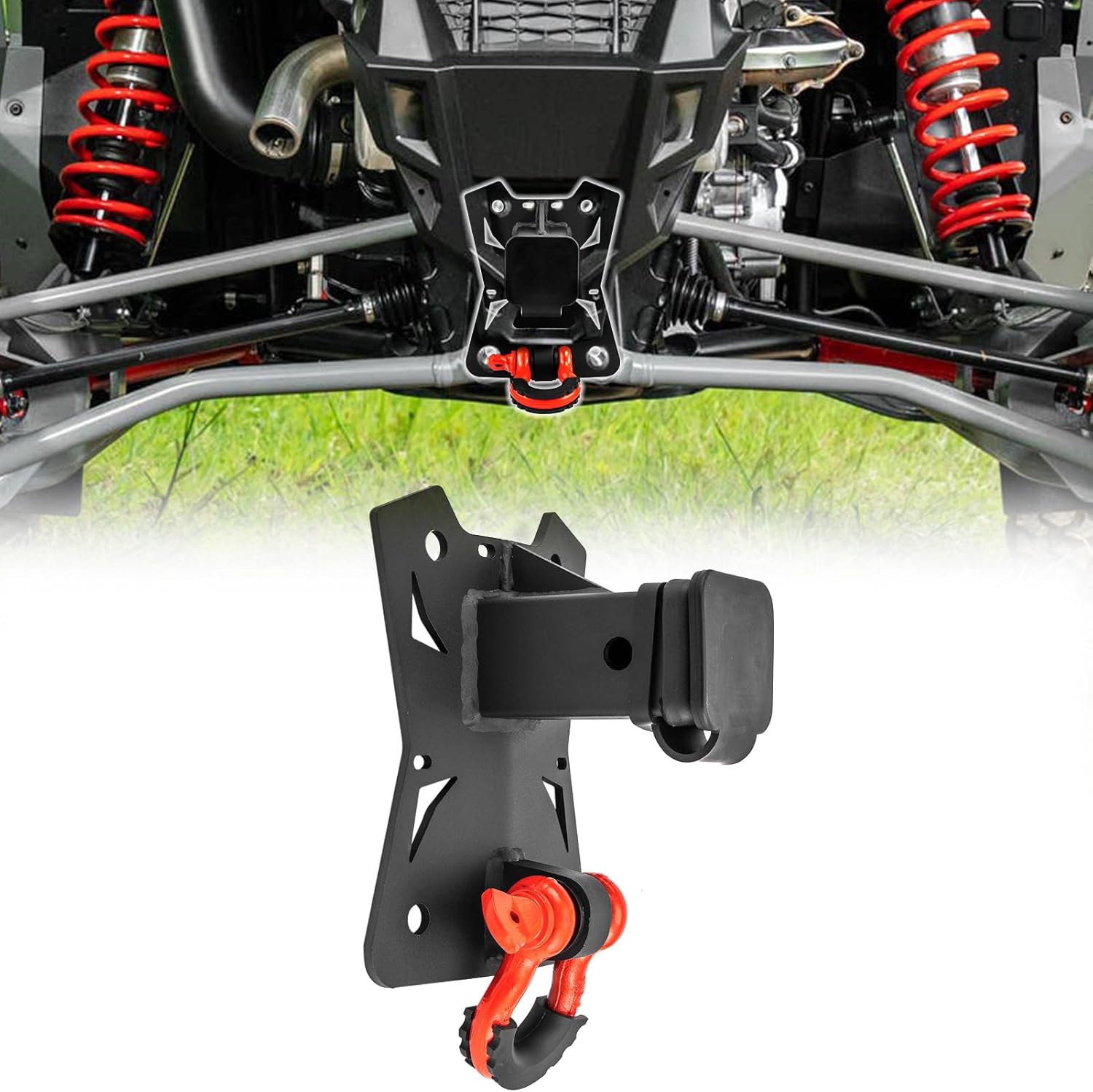 WeiSen 2" Rear Trailer Receiver Hitch with 3/4" Silent D-Ring & Dust Cap Compatible with Polaris RZR Turbo R/Pro S/Pro R 2022-2026