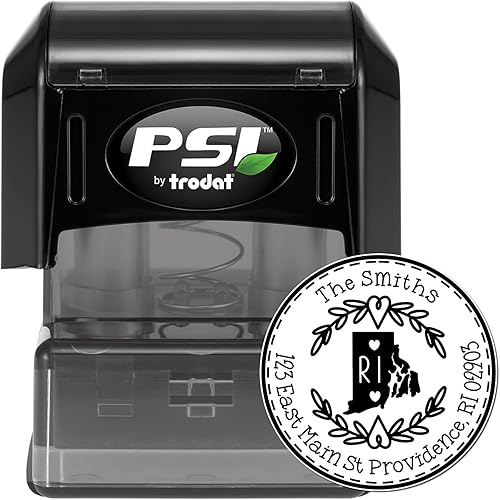 Miniatura 531 de Round State Love - Sello de dirección de devolución para Texas, uso con almohadilla de sello, mango de madera, sello de dirección de Texas