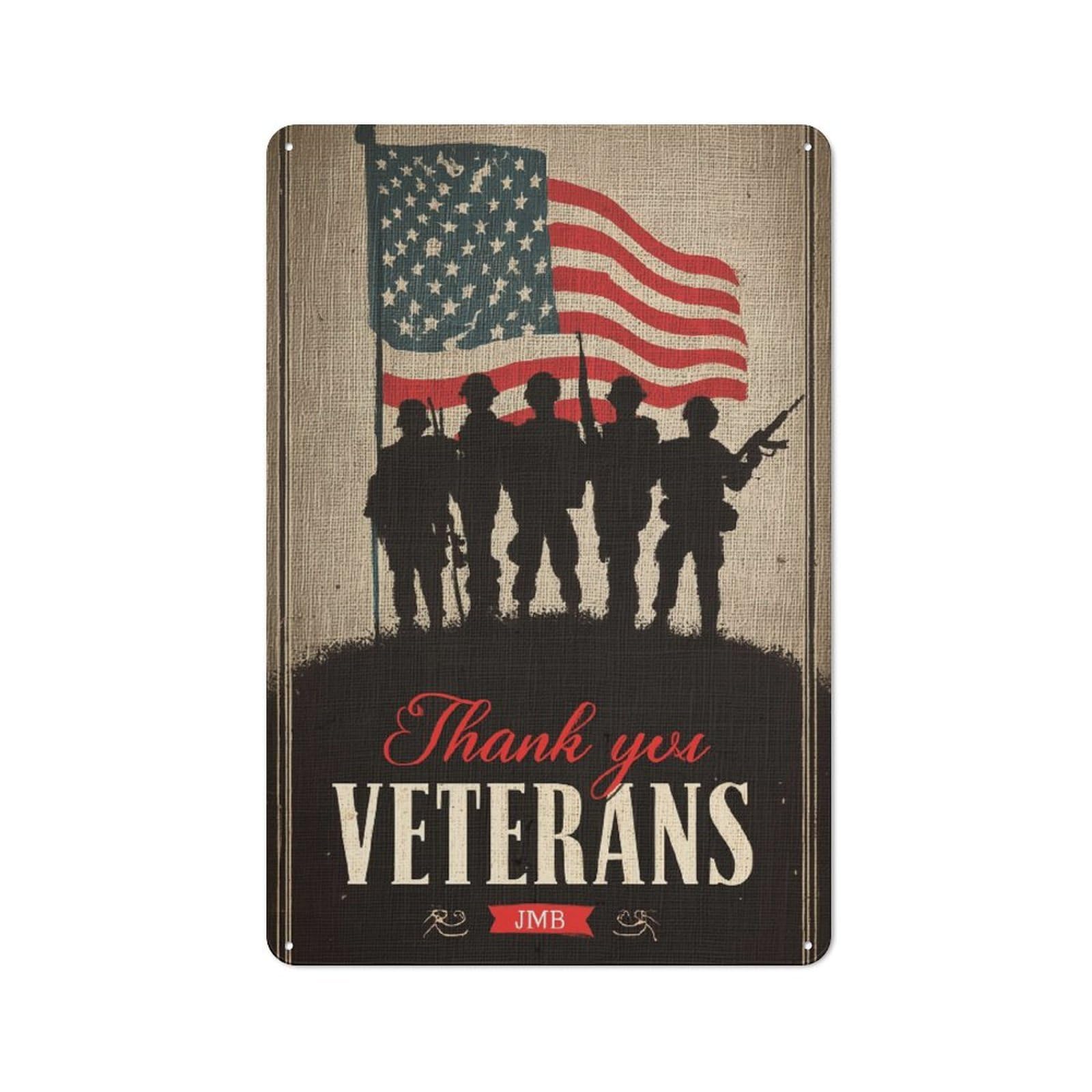Junmoney Veterans Tribute Retro Metal Wall Sign 30X20cm With For Pub Or Café, A Housewarming Gift For Hospitality Wall Decor Collectors